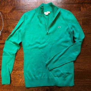 Green VV Quarter ZIP Sweater